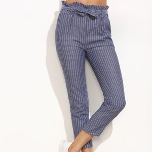 Blue and White Striped Pants